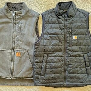 NWOT Carhartt Men’s Rain Defender & Sherpa Lined Vests Large FREE SHIPPING